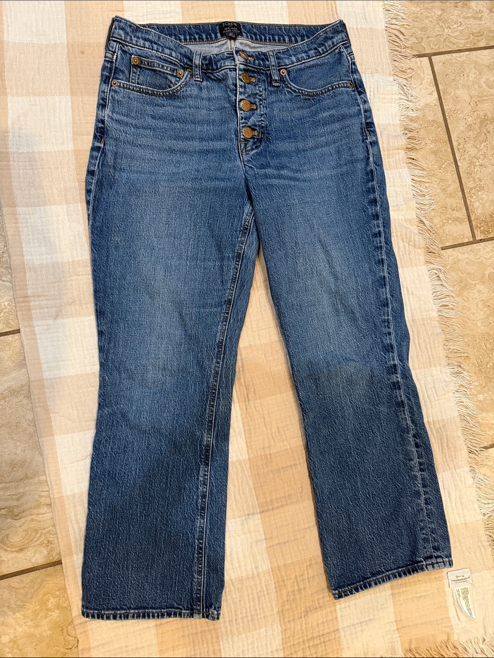 J. Crew Straight-Leg Button-Fly Jeans — Medium Blue